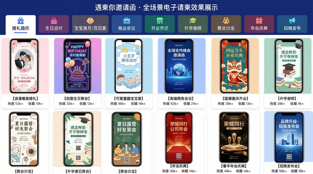 封神！商业会议电子邀请函一键搞定，小白也能做出高级感请柬